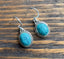 Oval Turquoise Earrings - Delicate Silver Drop Earrings by Springwaves
