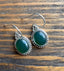 Oval Green Onyx Earrings - Delicate Silver Drop Earrings by Springwaves
