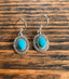 Sterling Silver Boho Oval Turquoise Earrings by Springwaves