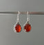 Sterling Silver Carnelian Drop Earrings by Springwaves