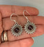 Silver Boho Sunburst Garnet Earrings by Springwaves
