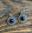 Silver Boho Sunburst Garnet Earrings by Springwaves