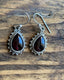 Silver Garnet Boho Teardrop Earrings by Springwaves