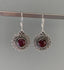 Silver Boho Sunburst Garnet Earrings by Springwaves