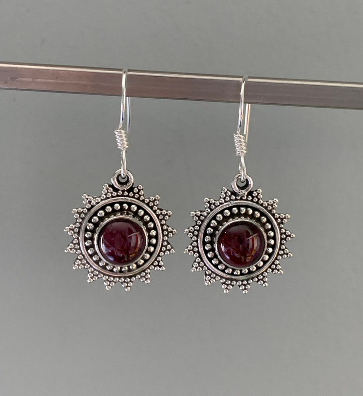 Garnet Sun Earrings