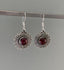 Silver Boho Sunburst Garnet Earrings by Springwaves