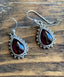 Silver Garnet Boho Teardrop Earrings by Springwaves