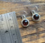 Boho Silver Round Drop Earring - Deep Red Garnet Stone by Springwaves