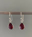 Minimalist Silver Garnet Teardrop Earrings by Springwaves