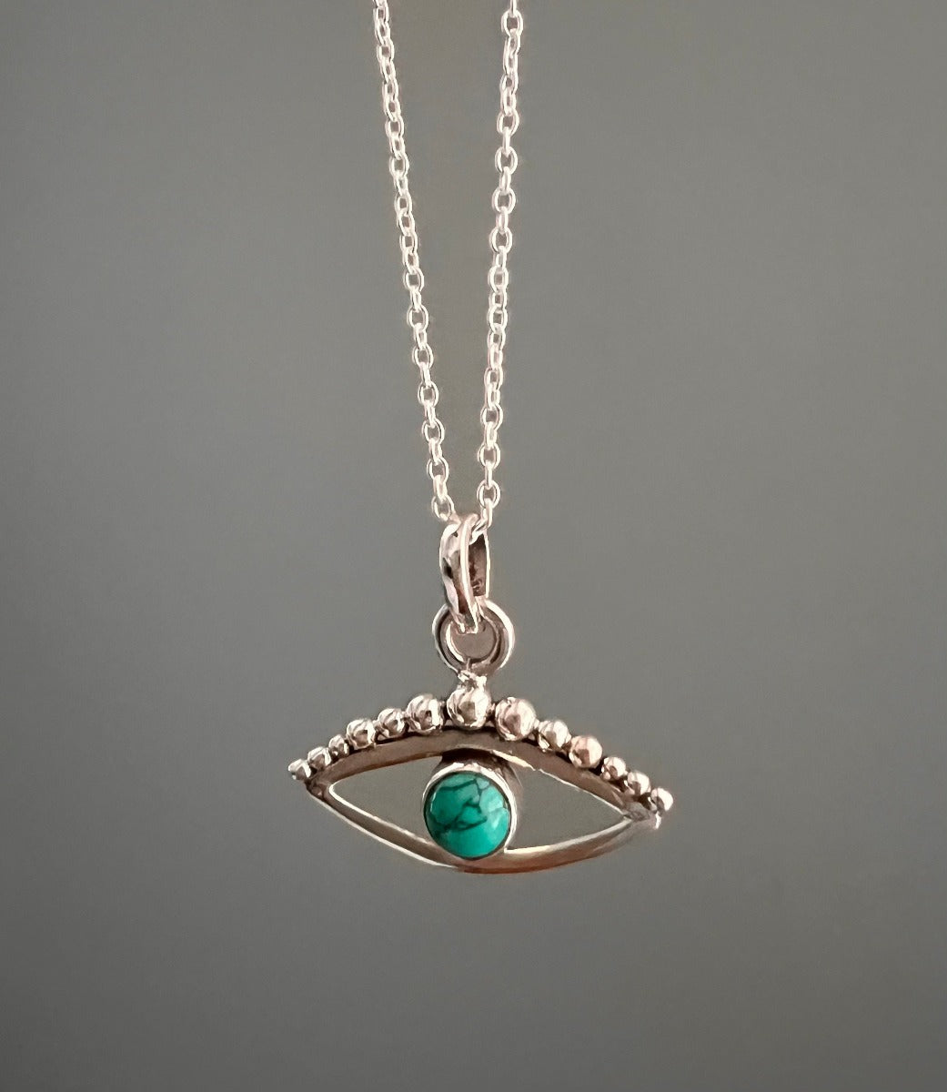 Third Eye / Evil Eye Gemstone Pendant Necklace - Choose Your Stone & Chain by Springwaves