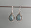 Silver Aquamarine Boho Teardrop Earrings by Springwaves