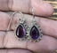 Silver Amethyst Boho Teardrop Earrings by Springwaves