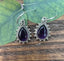 Silver Amethyst Boho Teardrop Earrings by Springwaves