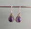 Silver Amethyst Boho Teardrop Earrings by Springwaves