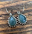 Silver Aquamarine Boho Teardrop Earrings by Springwaves