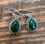 Green Onyx Silver Boho Teardrop Earrings by Springwaves