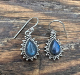 Labradorite Sunburst Teardrop Earrings
