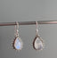 Rainbow Moonstone Silver Boho Teardrop Earrings by Springwaves