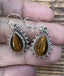 Silver Tigereye Boho Teardrop Earrings by Springwaves