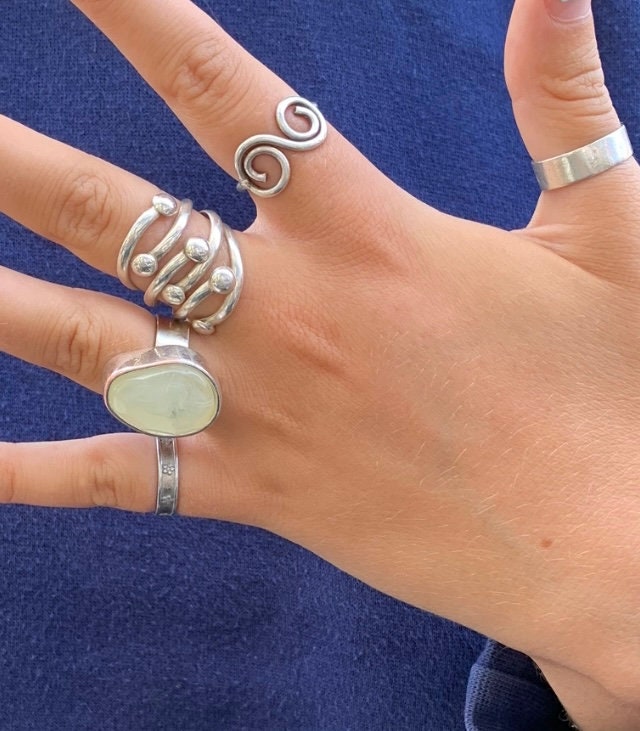 Sterling Silver Statement Dots Wrap Ring