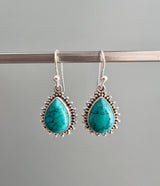 Turquoise Sunburst Teardrop Earrings