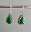 Green Onyx Silver Boho Teardrop Earrings by Springwaves