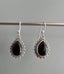 Black Onyx Silver Boho Teardrop Earrings by Springwaves