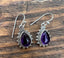 Silver Amethyst Boho Teardrop Earrings by Springwaves