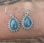 Silver Aquamarine Boho Teardrop Earrings by Springwaves