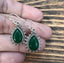 Green Onyx Silver Boho Teardrop Earrings by Springwaves