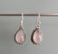 Rose Quartz Silver Boho Teardrop Earrings by Springwaves