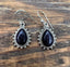 Blue Sandstone Silver Teardrop Earrings by Springwaves