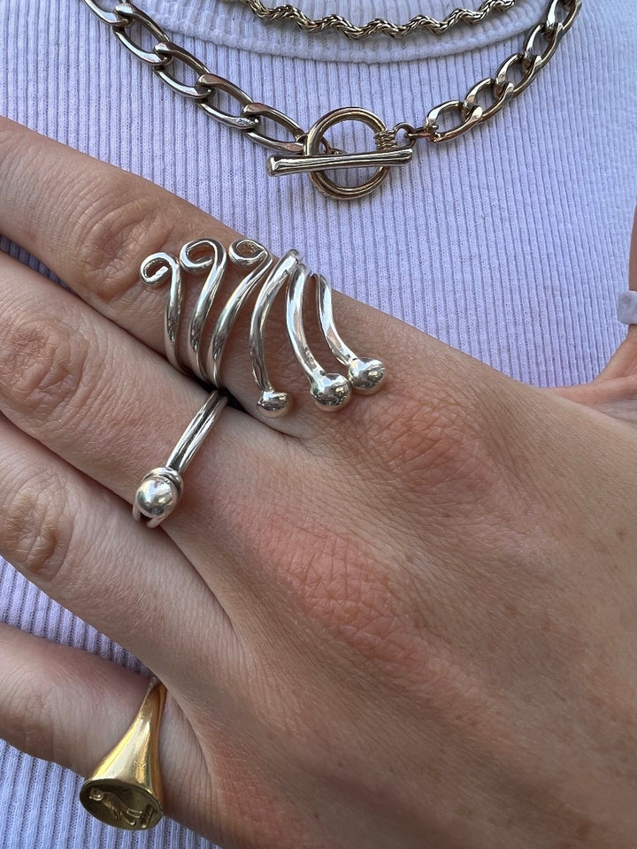 Sterling Silver Swirl Wrap Ring