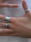 Silver adjustable Snake wrap ring,