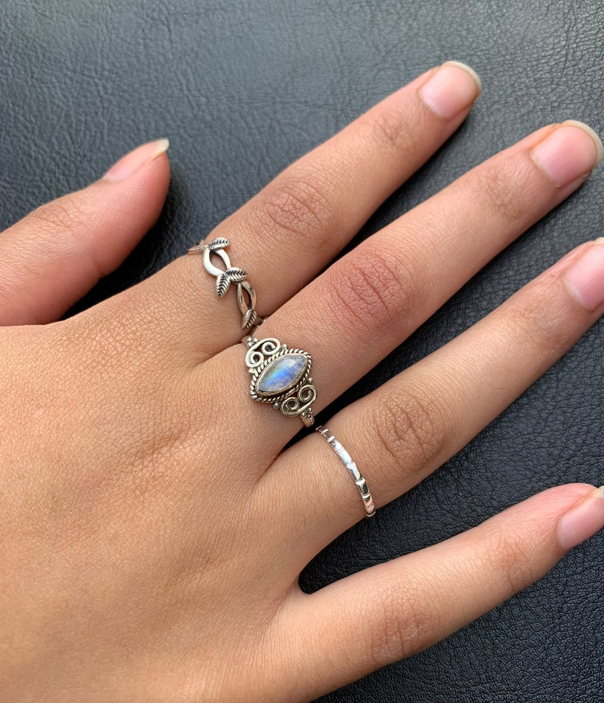 Silver Garland Laurel Leaf Ring